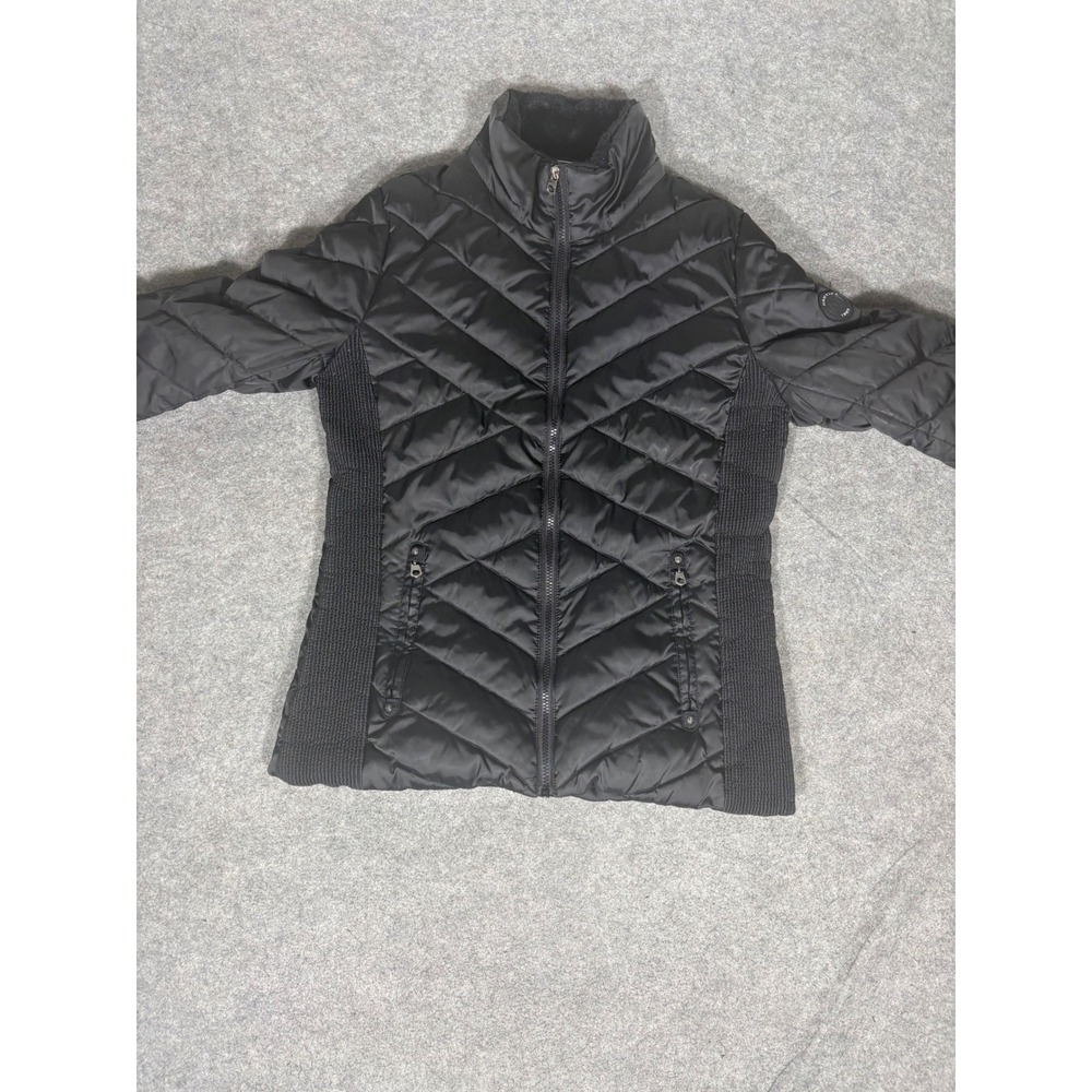 Nautica Womens Black Chevron Puffer Jacket Water Resistant Quilted Coat Q020331 - Picture 2 of 9